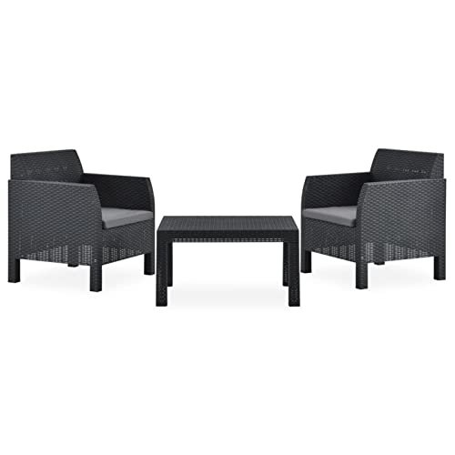 RONGQI 3-TLG. Garten-Lounge-Set mit Kissen, Gartenlounge, Balkon Möbel, Terrassenmöbel, Lounge Gartenmöbel Set…