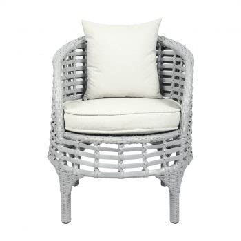 DECOCRAFT Garden Patio Seating Chair and Table Set Outdoor Balcony Garden Coffee Table Set Furniture with 1 Round Table and 2 Chairs Set (Gray) 1