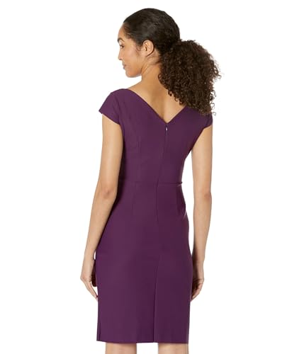 Alex Evenings Women's Short Slimming Cap Sleeve Dress with Surplice Neckline2