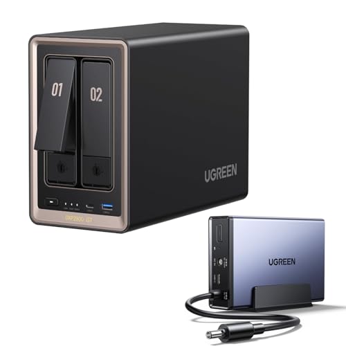 Image of UGREEN DXP2800 GT & US3000, UPS 12000mAh Uninterruptible Battery Power Supply Bundle with UGREEN NAS DXP2800GT 2-Bay with 80TB Storage Capacity