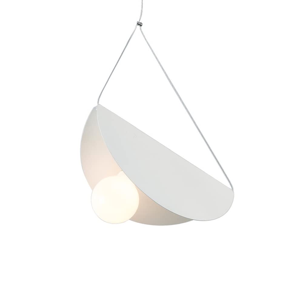 Chandelier, Modern Geometry Macaron Pendant Light Colorful Chandelier Lighting Adjustable Hanging Height Metal Suspension Luminaire for Kitchen Island Dining Room Bathroom E27(White)