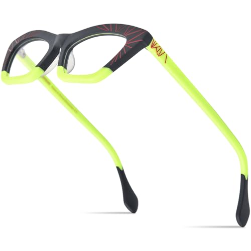 Image of HEPIDEM Multicolor Acetate Glasses Frame Women Cat Eye Eyeglasses Men Optical Spectacles 9291
