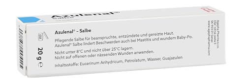 Azulenal Salbe mit Guajazulen – entzündungshemmende Creme bei Hautirritationen, Juckreiz - auch bei Hämorrhoiden, Analfissuren – lindert Rötungen, Brennen, Schmerzen und Spannungsgefühle (20 g)