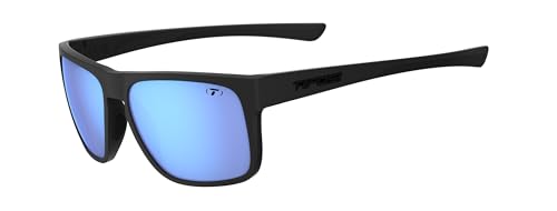 Tifosi Optics Swick Sunglasses (BlackOut/Sky Blue Polarized Lenses), unisex adult