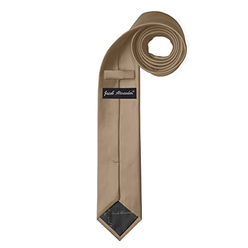 Image of Jacob Alexander Men's Skinny Width 2 inch Solid Color Tie