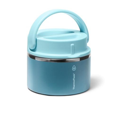 Image of ThermoFlask Insulated Food Jar with Leakproof Lid (12 oz, Ocean Mist) - Stainless Steel Food Containers for Hot & Cold Meals, Lunch, Soup & Snacks
