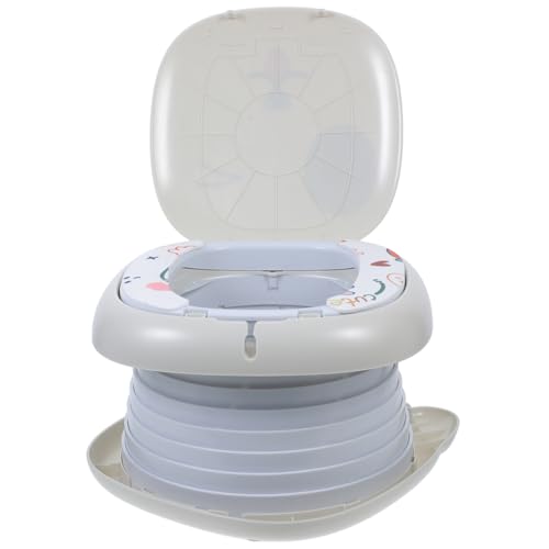 LOPUNER 1 Juego Orinal Plegable Portátil para Inodoro de Entrenamiento para Bebés con Diseño y Ligero para y Uso Exterior Incluye Bolsa de Almacenamiento Color Gris Nilo
