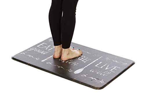 J&V TEXTILES Oversized Chef Series 24"x36" Antifatigue Kitchen Mats (Black)