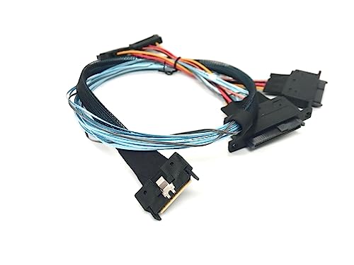 Cable Micro SATA MCIO 74 Pin a 2 x SFF-8639 U.3 75 cm miniatura 2
