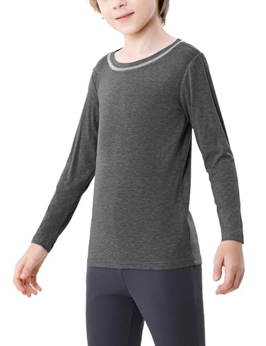 Terecey Cotone Intima Termica Bambini Caldo Maglia Termica Leggero e Traspirante T-Shirt Maniche Lunghe Autunno e Inverno Pigiama Bambina Funzionale Camicia Termico Morbido per Corsa Baseball
