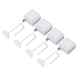 PATIKIL 3,3 Ft ausziehbares Fernbedienungskabel, 4 Stück quadratisches Sicherheitskabel-Lanyard-Schloss Pause-Stil mit verstellbarem Verschlusskleber, Weiß (Gekrümmte Gummikappe)