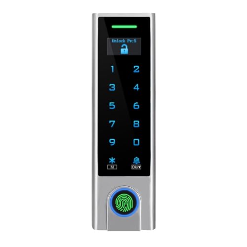 Elettronica, Serratura Smart con codice e WiFi, Serratura intelligente con display - telecomando con smartphone