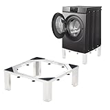 Zsytbyyds 1200LB Heavy-Duty Stainless Steel Laundry Pedestal | Universal Riser for Front Load Washer & Dryer | Anti-Vibration Design, Tool-Free Install(Silvery White)