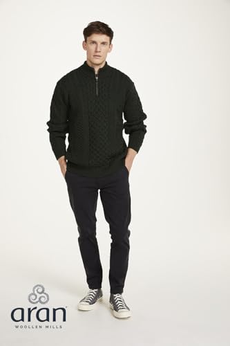 Men's Merino Wool Aran 1/2 Zipper Sweater4