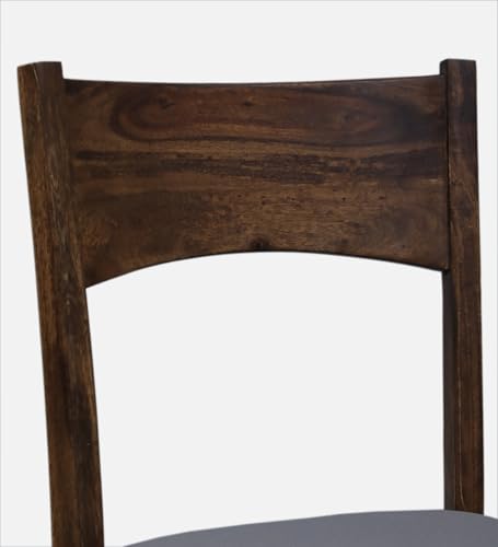 Image of EXCEL HOME 6-Seater Dining Room Set, Solid Wood Table with 4 Chairs and Bench, Provincial Teak Finish with Grey Cushions