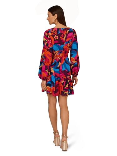 Image of Adrianna Papell Printed Short Flounce Dress