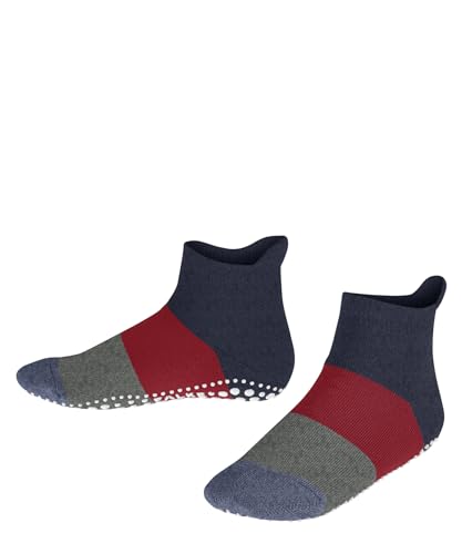 FALKE Unisex Kinder Stoppersocken Colour Block K Hp Baumwolle rutschhemmende Noppen 1 Paar, Blau Dark Blue Melange 6688, 27/30 EU
