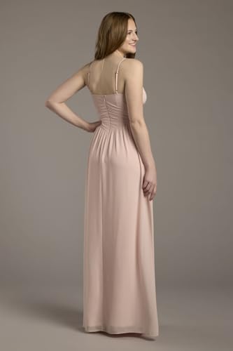 David's Bridal Chiffon Spaghetti Strap A-Line Dress with Slit2