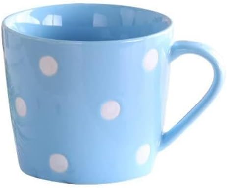 Polka Dot Cup Cute Ceramic Mug Personality Trend Household Milk Breakfast Coffee(Black)