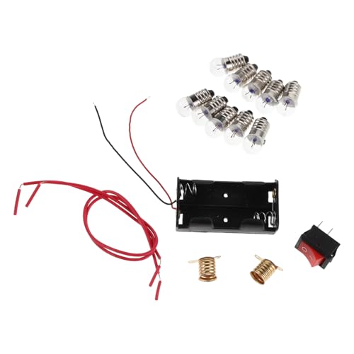 BCOATH 4 Juegos Kit de Experimentos Eléctricos para Placa de Circuito Portapilas Portalámparas Interruptor y Bombilla de Construcción Segura para Aprendizaje Escolar y Doméstico