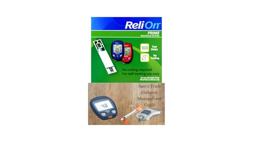 ReliOn Prime Blood Glucose Test Strips | Blood Glucose Test Strips |Test Strips for Diabetes| Blood Sugar Test Strips | Diabetic Test Strips | Reli On Test Strips 100 Count+ Sam'sTrade Diabetes Guide