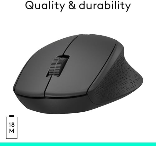 Logitech M330 Silent Plus Full Size 2.4 GHz Wireless Mouse - Black - 5