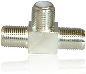 F Type Connector to 2 Way T-Socket Satellite Splitter Adapter