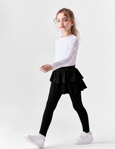 Girls School Uniform Pants Kids Clothes Ruffle Tutu Leggings with Skirt4