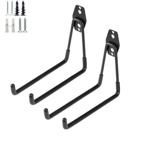 PYBTOOL Garagenhaken, robuste Garagen-Aufbewahrungshaken für Mehrzweckzwecke, Stahl-Wandmontagehaken, Gartenwerkzeug-Aufbewahrungsorganisator (Large U 2PC)