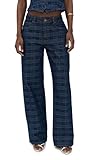 Lioness Women's Top Model Jeans, Indigo Plaid, L