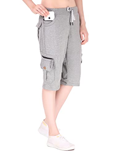 Image of UZARUS Womens Cargo Capri Shorts with 9 Pockets