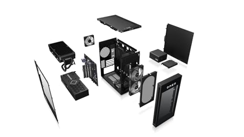 HP Omen GT16-0273ng 35L Gaming Desktop PC, Intel Core i7 i7-14700F, 32GB DDR5-SDRAM, 1 TB SSD, NVIDIA GeForce RTX 4060 Ti, Tower PC, Windows 11 Home, Schwarzes Metall mit Glas Blende