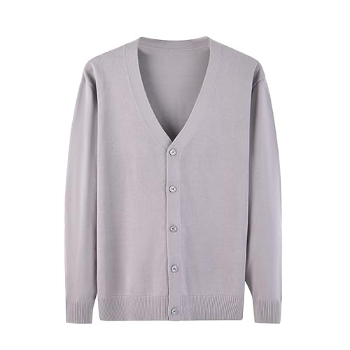 Men's Long Sleeve Cardigan Sweater Casual Slim Fit V-Neck Knitted Sweaters Cable Knit Ribbed Button Cardigans