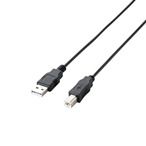 Elecom U2C-JB10BK Eco USB Cable for Printers, USB 2.0, A-B Type, 3.3 ft (1 m), Black (2010 Model) RoHS Compliant & Environmentally Friendly Package