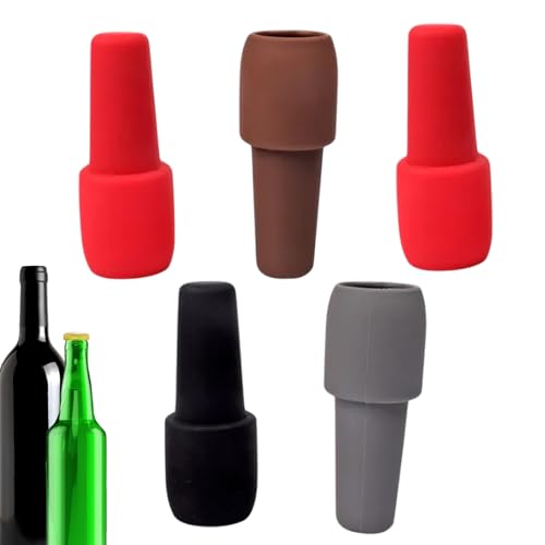 Woalopted Tapón de silicona para vino – Cierres de silicona para botellas de vino – para vino espumoso cerveza bebidas, cocina, bar, fiesta, boda, fiesta