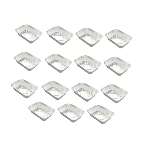 LIFKOME 15個 大容量使い捨てアルミホイルバーベキュートレイ 屋内外対応平型四角形グリル皿 食材保存と提供にで滑らか縁加工で衛生的