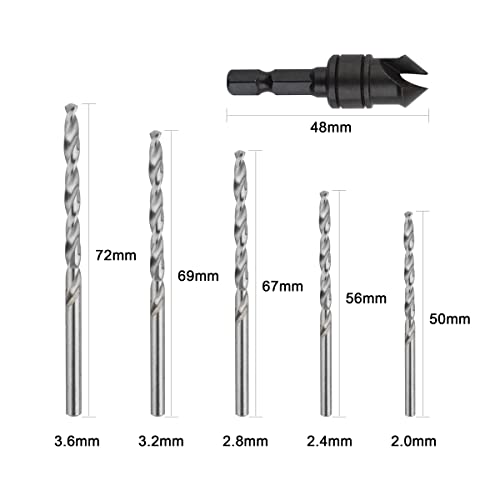 Gunpla 5pcs HSS Countersink Drill Bit Set - Image 2