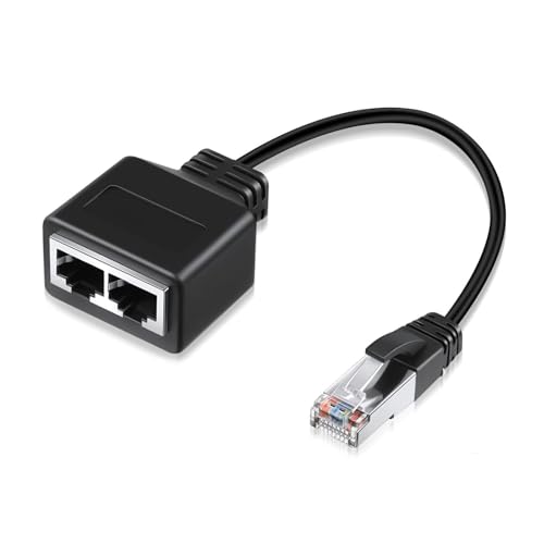 ihohi RJ45 Ethernet Cable Splitter Network Adapter, Male to 2 Female LAN Network Extender Suitable Super Cat5 Cat5e Cat6 Cat7 Home and Office Use