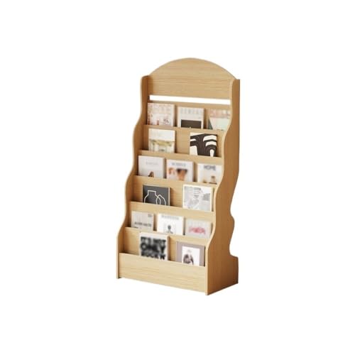 Wall Brochure Storage Information Display Rack Bookshelf Magazine Newspaper Display Floor Office Racks(Original Wood)