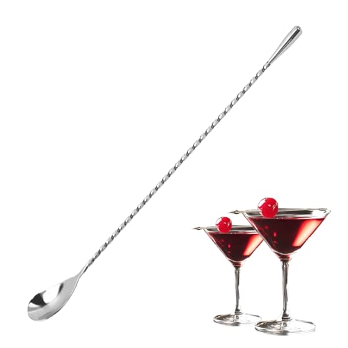 Barlöffel,Cocktail Löffel Langer,Stirrers,Rühroffel,Gin Aus Edelstahl,Professioneller Cocktailrührlöffel Con Spiralmuster,Cocktaillöffel...