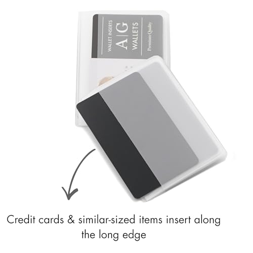 Image of AG Wallets Set of 2 Premium Clear Wallet Inserts - Durable Vinyl Card & Photo Holders, Multiple Styles for Bifold, Trifold & Checkbook Wallets (Trifold 6 Page)