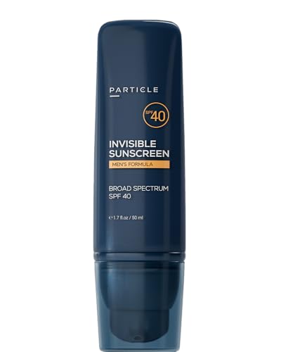 Particle Invisible Sunscreen, Men's Transparent SPF 40 Lotion with Vitamin E, Daily Skin Care for Men, Lightweight Formula for Sun Protection, Beard Friendly, Non Greasy, 1.7 FL OZ