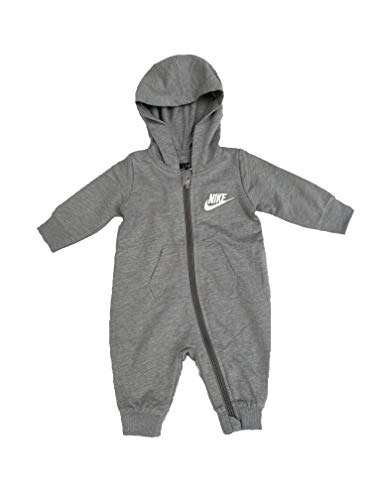 Nike Infant`s Zip Front Long Sleeve Hooded Coverall (Dark Grey Heather(56F814-042), 3 Months)