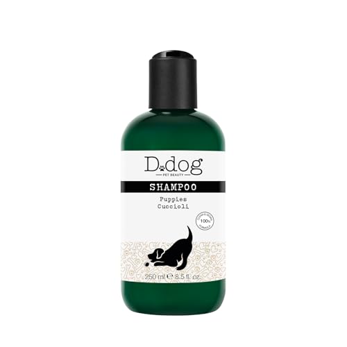 D.DOG | Shampoo Cuccioli, Shampoo per Cani, Formulazione Lavante Dolce di Origine Naturale, con Pantenolo e Proteine di Riso, Azione Idratante, 250ml