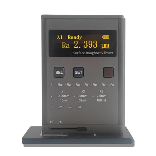 jcwwolk Surface Roughness Meter, High Precision Roughness Meter, with Sensor Probe, Measuring Range Ra 0.05-10.0um/Rz 0.1-50um, for Precise Surface Measurement