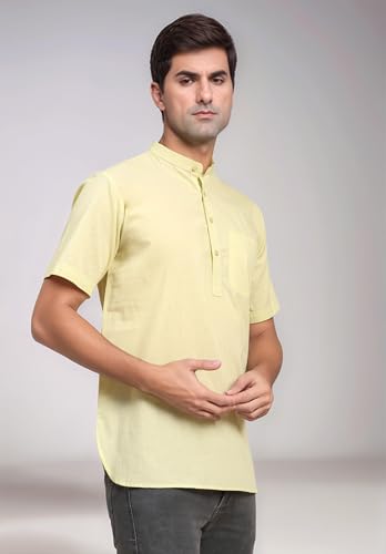 Image of SKAVIJ Men's Cotton Tunic Casual Short Kurta Top Regular Fit