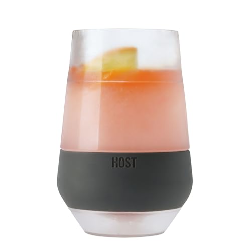 Host Wine Freeze XL Cooling Cup, Plastic Double Walled Insulated Freezable Drink Chilling Tumbler with Freezing Gel | for Red and White Wine, Set of 1, 12 oz (355ml) - Grey (10232)
