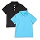 Amazon Essentials Jungen Kurzärmlige Active Performance Poloshirts, 2er-Pack, Aquablau/Schwarz, 6-7 Jahre