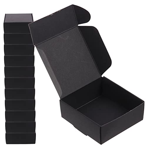 DIKACA 25 Cajas Cartón Para Correo Cajas De Carton Con Tapa Cajas Con Tapas Cajas De Correo Cajas De Embalaje Sobres De Polietileno Envío Moviendo Cajas Cubos De Embalaje Black Papel