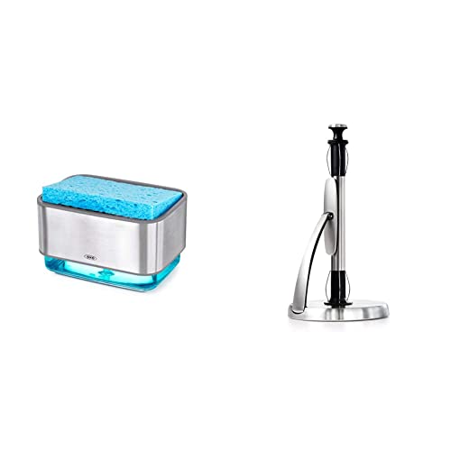 OXO Good Grips Stainless Steel Soap Dispensing Sponge Holder - Clear, One Size & Good Grips SimplyTear Paper Towel Holder - Stainless Steel OXO Good Grips Stainless Steel Soap Dispensing Sponge Holder - Clear, One Size & Good Grips SimplyTear Paper Towel Holder - Stainless Steel